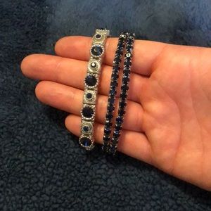Sapphire blue bracelet set